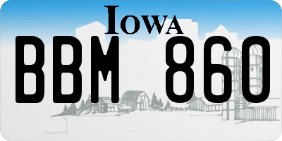 IA license plate BBM860