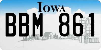 IA license plate BBM861