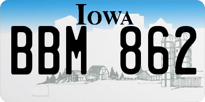 IA license plate BBM862