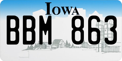 IA license plate BBM863