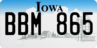 IA license plate BBM865