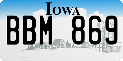 IA license plate BBM869