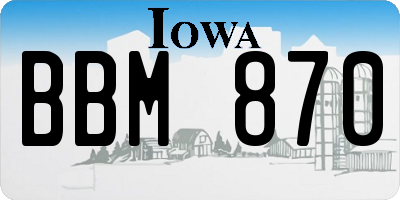 IA license plate BBM870