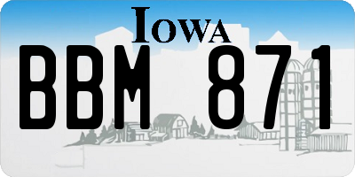 IA license plate BBM871