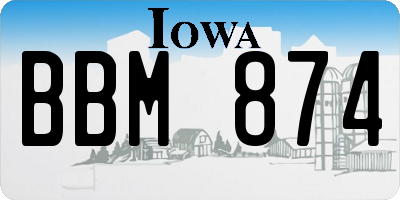 IA license plate BBM874