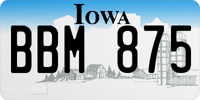 IA license plate BBM875