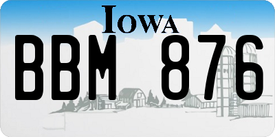 IA license plate BBM876