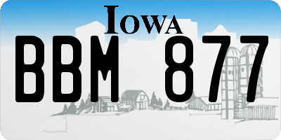 IA license plate BBM877