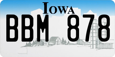 IA license plate BBM878