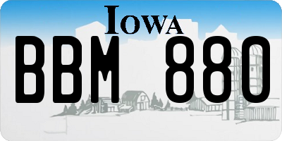 IA license plate BBM880