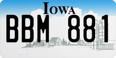 IA license plate BBM881