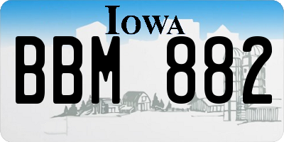 IA license plate BBM882