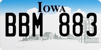 IA license plate BBM883
