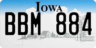 IA license plate BBM884