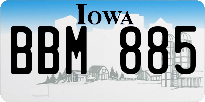 IA license plate BBM885
