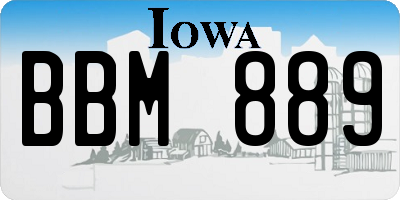 IA license plate BBM889