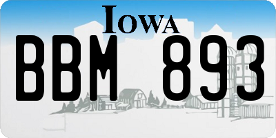 IA license plate BBM893
