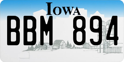 IA license plate BBM894