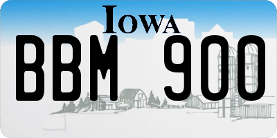 IA license plate BBM900