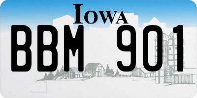 IA license plate BBM901