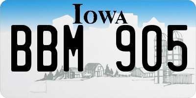 IA license plate BBM905
