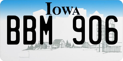 IA license plate BBM906