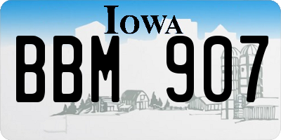 IA license plate BBM907