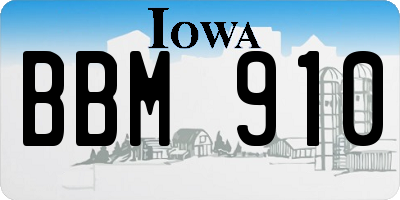 IA license plate BBM910