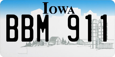 IA license plate BBM911