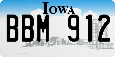 IA license plate BBM912