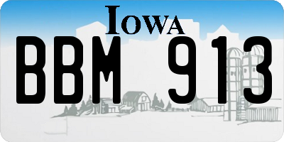 IA license plate BBM913
