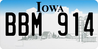 IA license plate BBM914