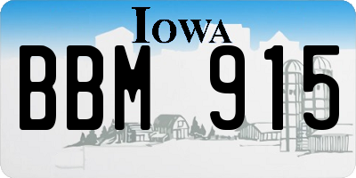 IA license plate BBM915