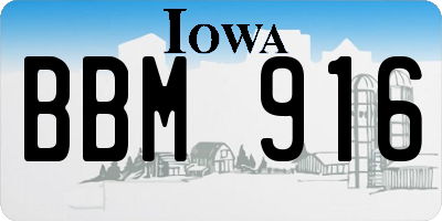 IA license plate BBM916