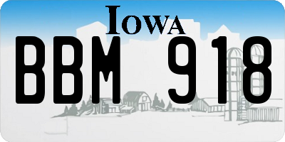 IA license plate BBM918