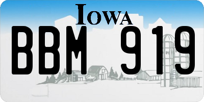 IA license plate BBM919