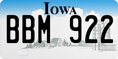 IA license plate BBM922