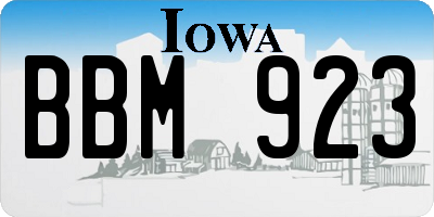 IA license plate BBM923