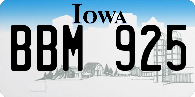 IA license plate BBM925