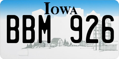 IA license plate BBM926