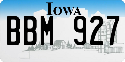 IA license plate BBM927