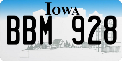 IA license plate BBM928