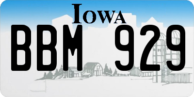 IA license plate BBM929