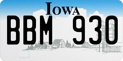IA license plate BBM930