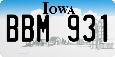 IA license plate BBM931