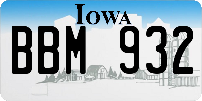IA license plate BBM932