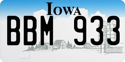 IA license plate BBM933