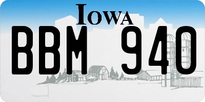 IA license plate BBM940