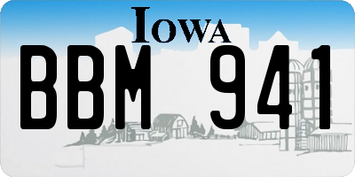 IA license plate BBM941