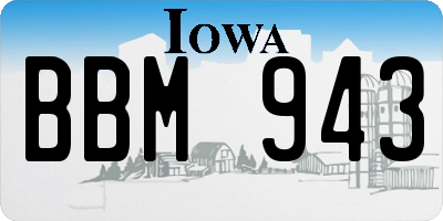 IA license plate BBM943